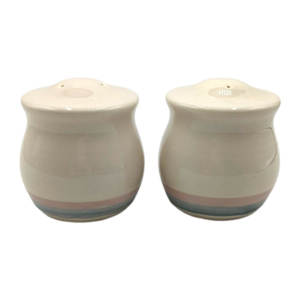 Pfaltzgraff Aura Pink Salt and Pepper Shakers Vintage Pastel Boho Cottagecore
